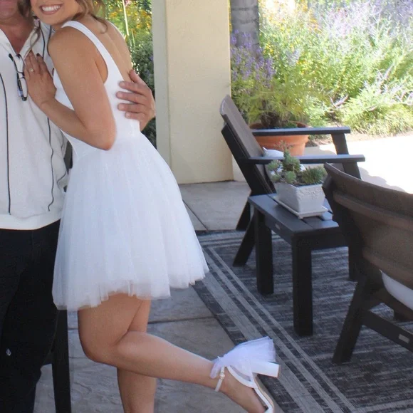 Selfie Leslie White Mini Tulle Dress - Picture 5 of 6